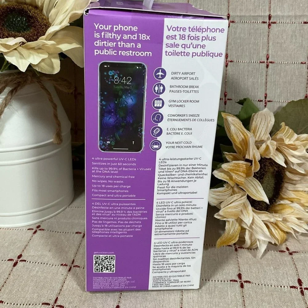 🦠 Homedics UV Clean Portable Sanitizer Bag Kills Bacteria & Viruses New - Picture 4 of 4